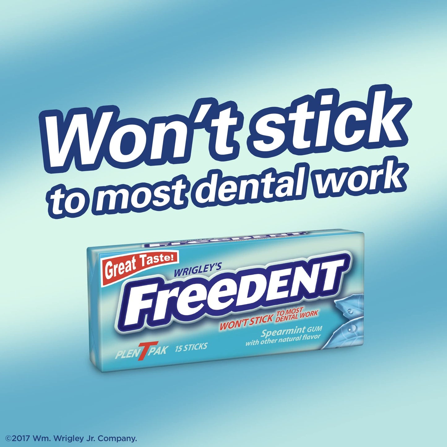 Freedent Gum Plen T Packs, Spearmint Flavor, 15 Count (Pack of 8)