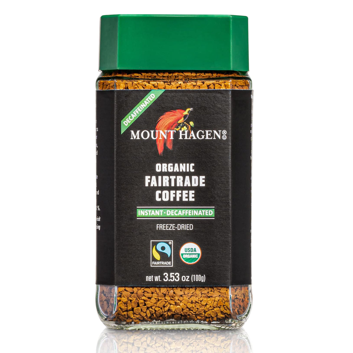 Mount Hagen Organic Freeze Dried Instant Decaf Coffee, 3.53oz Jar, 6 Pack, Fair-Trade Arabica Beans