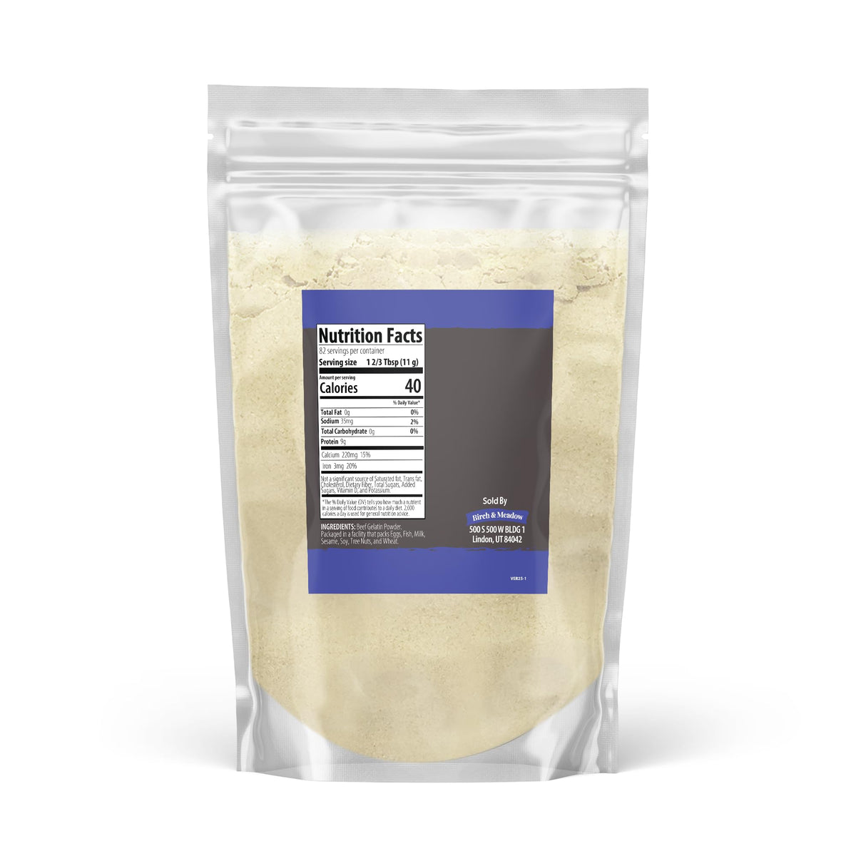 Birch & Meadow Beef Gelatin Powder, 2 Lb, Unflavored, Soup & Sauces, Thickener