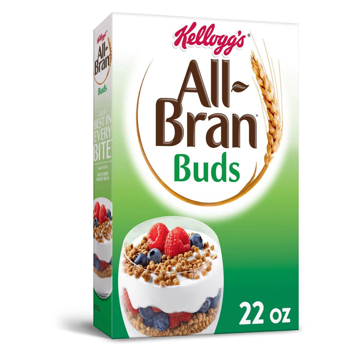 Kelloggs All-Bran Buds, Breakfast Cereal, Wheat Bran, Excellent Source of Fiber, 22oz Box