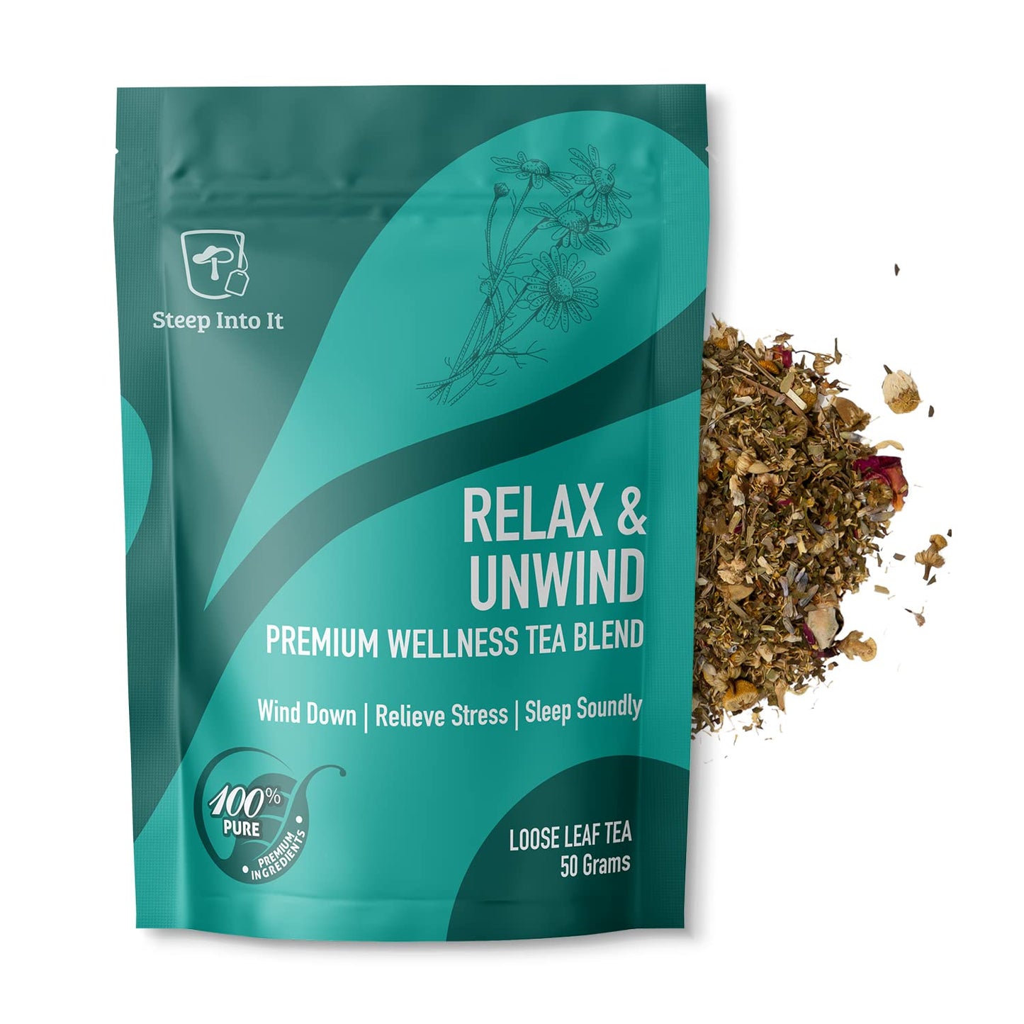 Organic Chamomile Tea - Calming Herbal Sleep Tea With Passion Flower, Spearmint, Lemon Balm And Lavender - Non-Gmo Mint Tea - Re