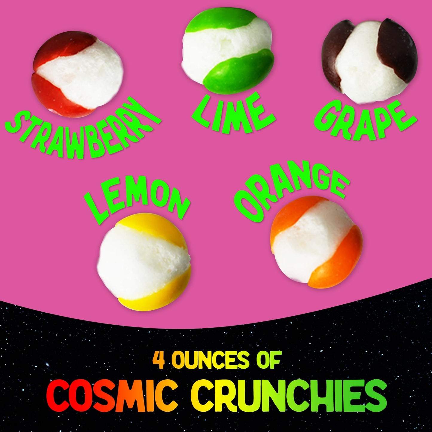 Space Age Snacks Premium Freeze Dried Candy Variety Pack - 4 Kinds Included - Medium Size