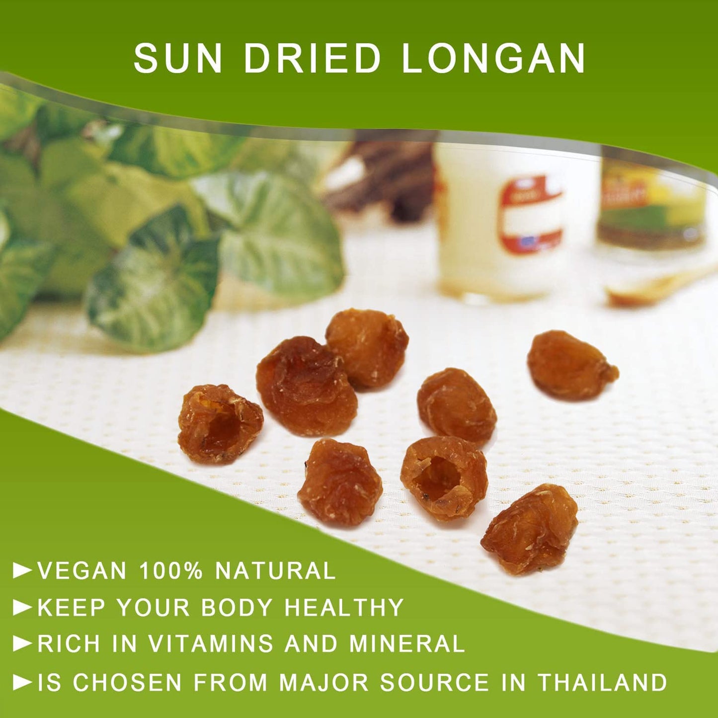 Dabc Oak Land Dried Longan Dried Fruit, High Nutrition, High Vitamin, Snack Food, American Packaging. (Dried Longan, 1 Pound)