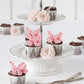 Rssta i 40 Pack Edible Butterfly Cake Decorations - Pink, Paper Cupcake Toppers for Weddings, Birthdays, and Flower Theme Parties
