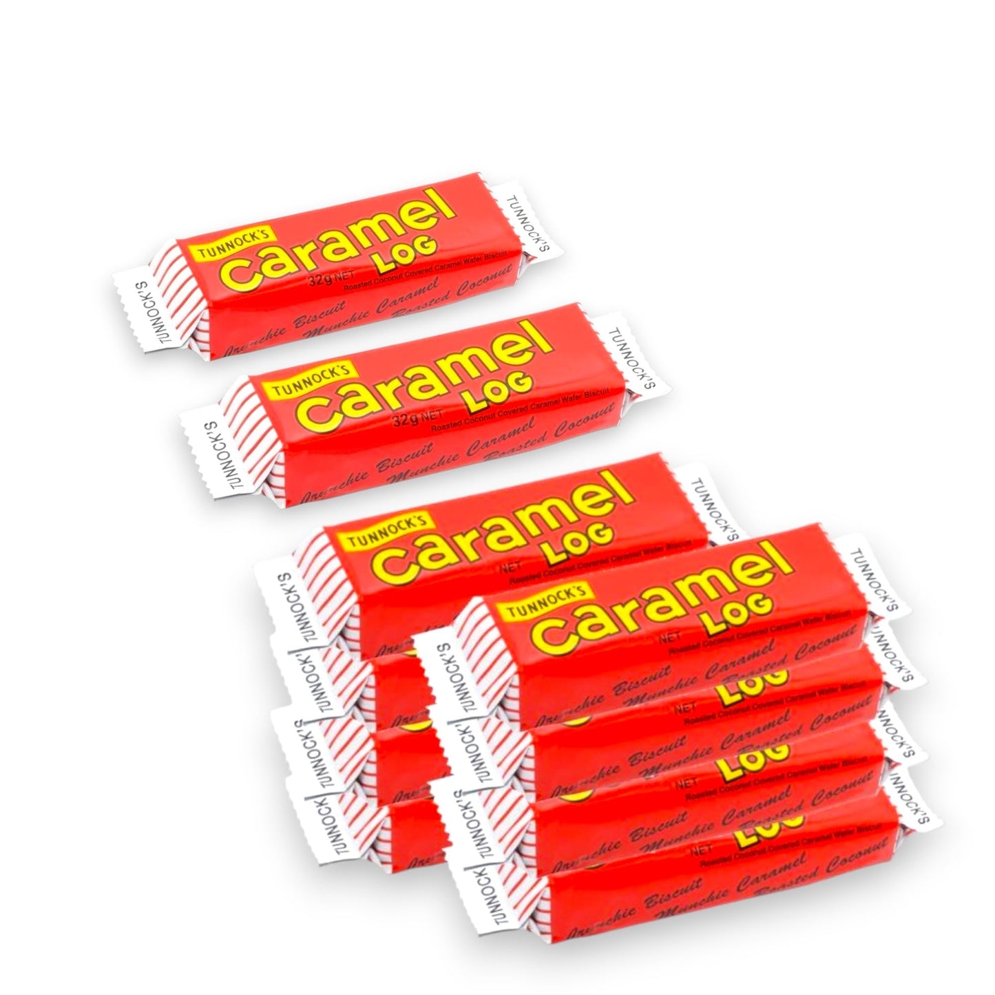 Tunnock Chocolate Caramel Logs Wafer with Roasted Coconut 32 g (Pack of 48)