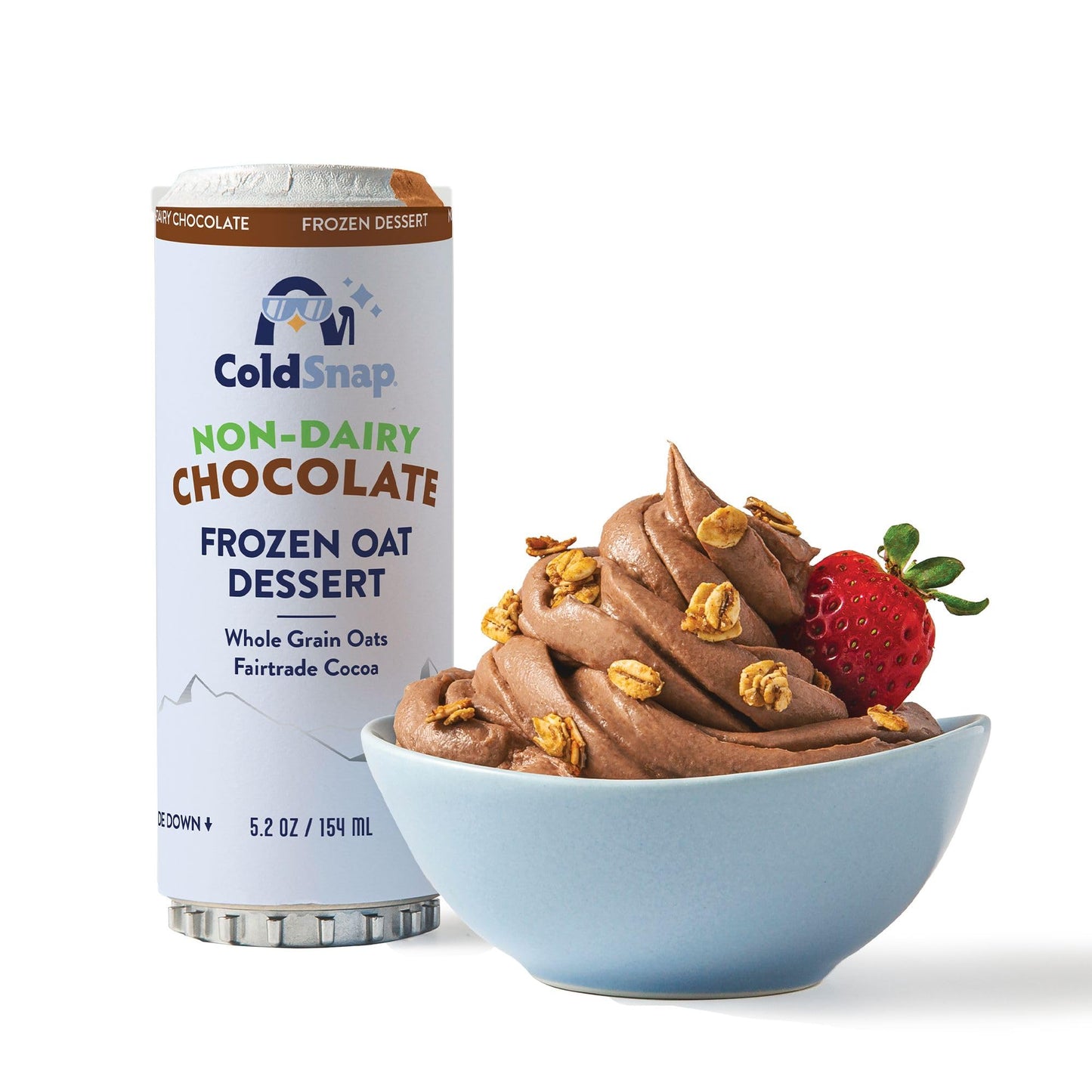 ColdSnap Chocolate Oat Non-Dairy Frozen Dessert Pods - Creamy, Plant-Based Single-Serve Treat Made in Seconds - Rich Chocolate F