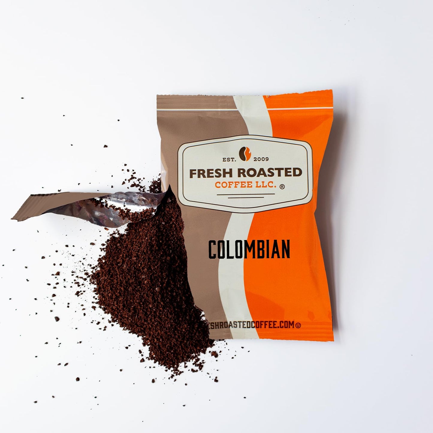 Fresh Roasted Coffee Colombian Supremo Pre-Ground 1.75 Ounce, 126 Count, Kosher, Coffee Color
