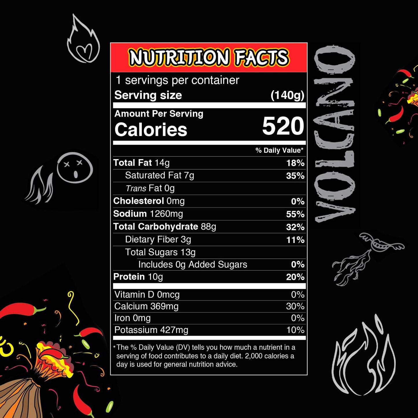 Paldo Fun & Yum Volcano Hot & Spicy Chicken Flavored Instant Ramen, 4.93 Ounce (Pack Of 4)