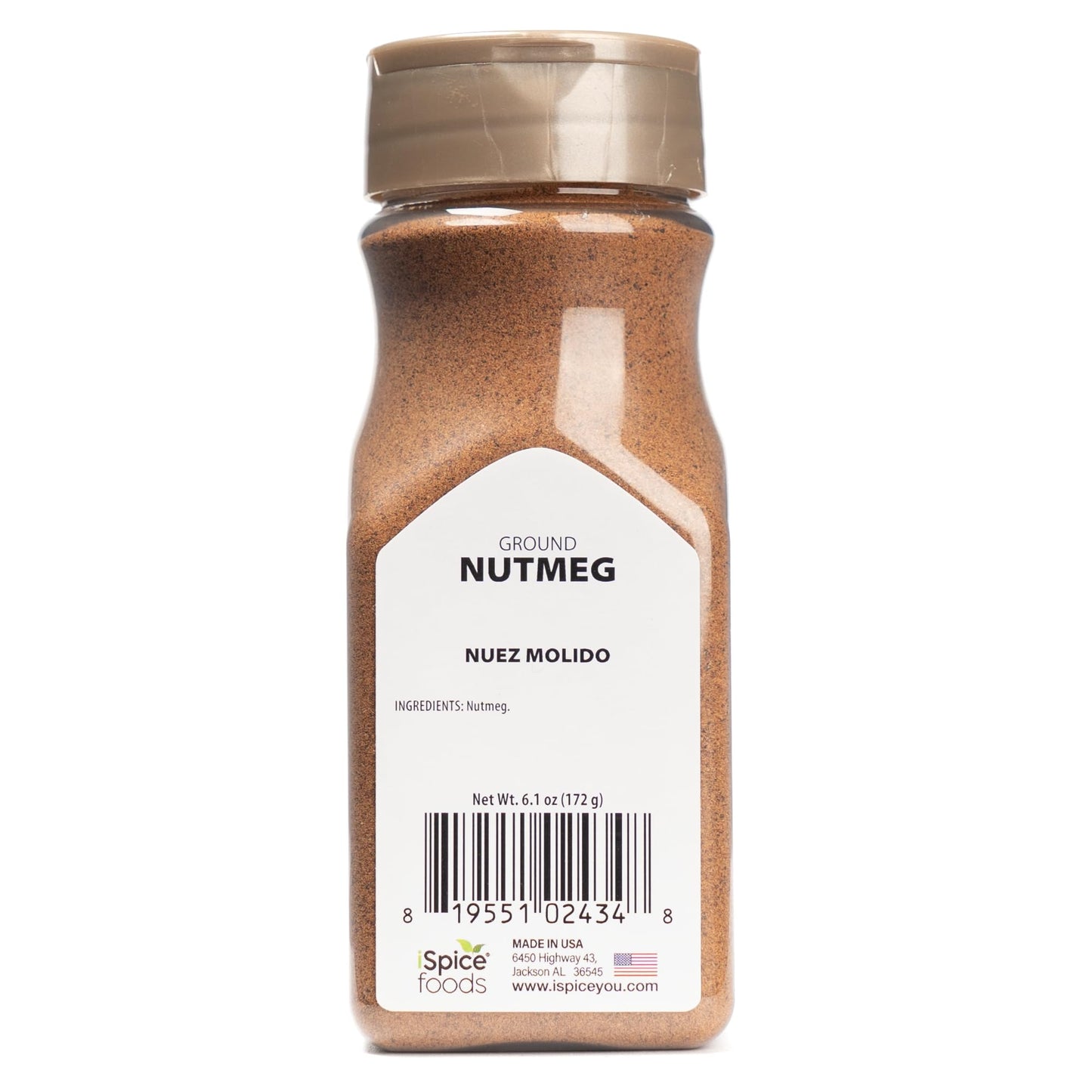 iSpice Nutmeg Ground - Premium Grade All Natural, 6.1oz (174g), Pack of 1