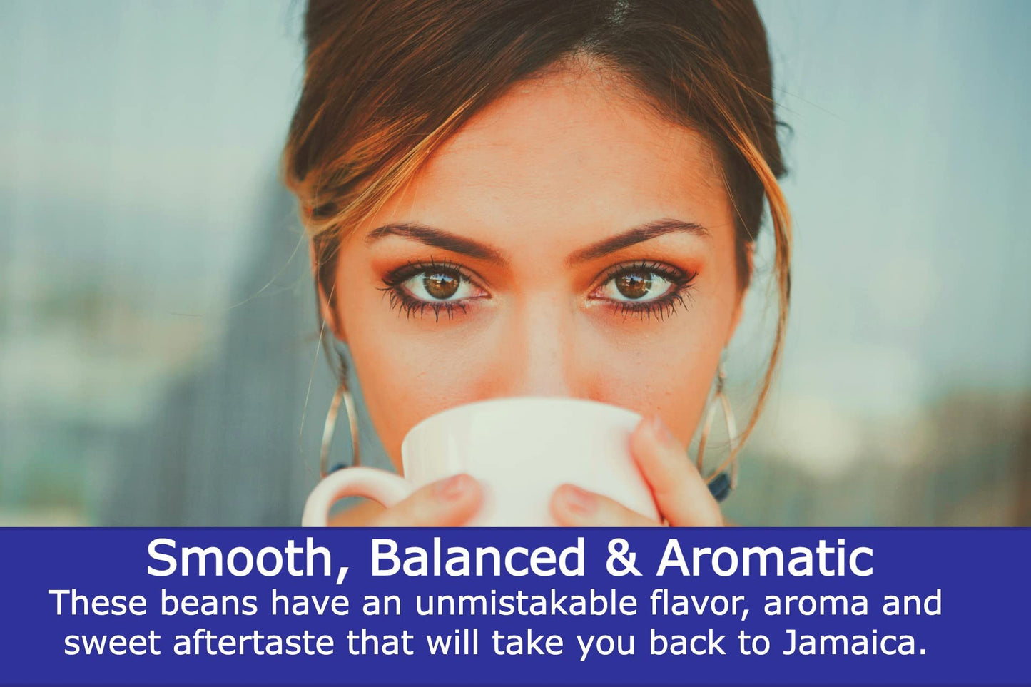 Cafe Blue - 100% Authentic Jamaica Blue Mountain Coffee from Clifton Mount Estate  Medium Roast Whole Bean Coffee  enhanced Arabica Coffee Beans  Coffee Bag of 16 Ounces (1 Pound  454 Grams)