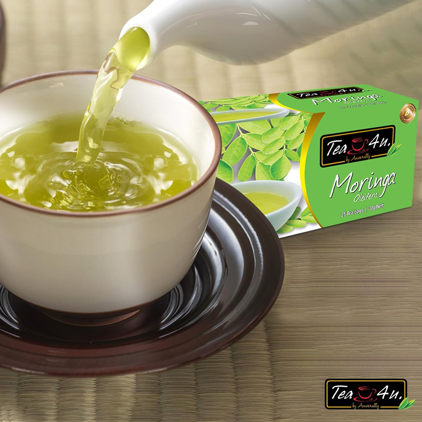 TEA 4U Moringa Oleifera Energy Tea - 25 Count Sealed Tea Bags, Flavorful Blended Distinct Flavors
