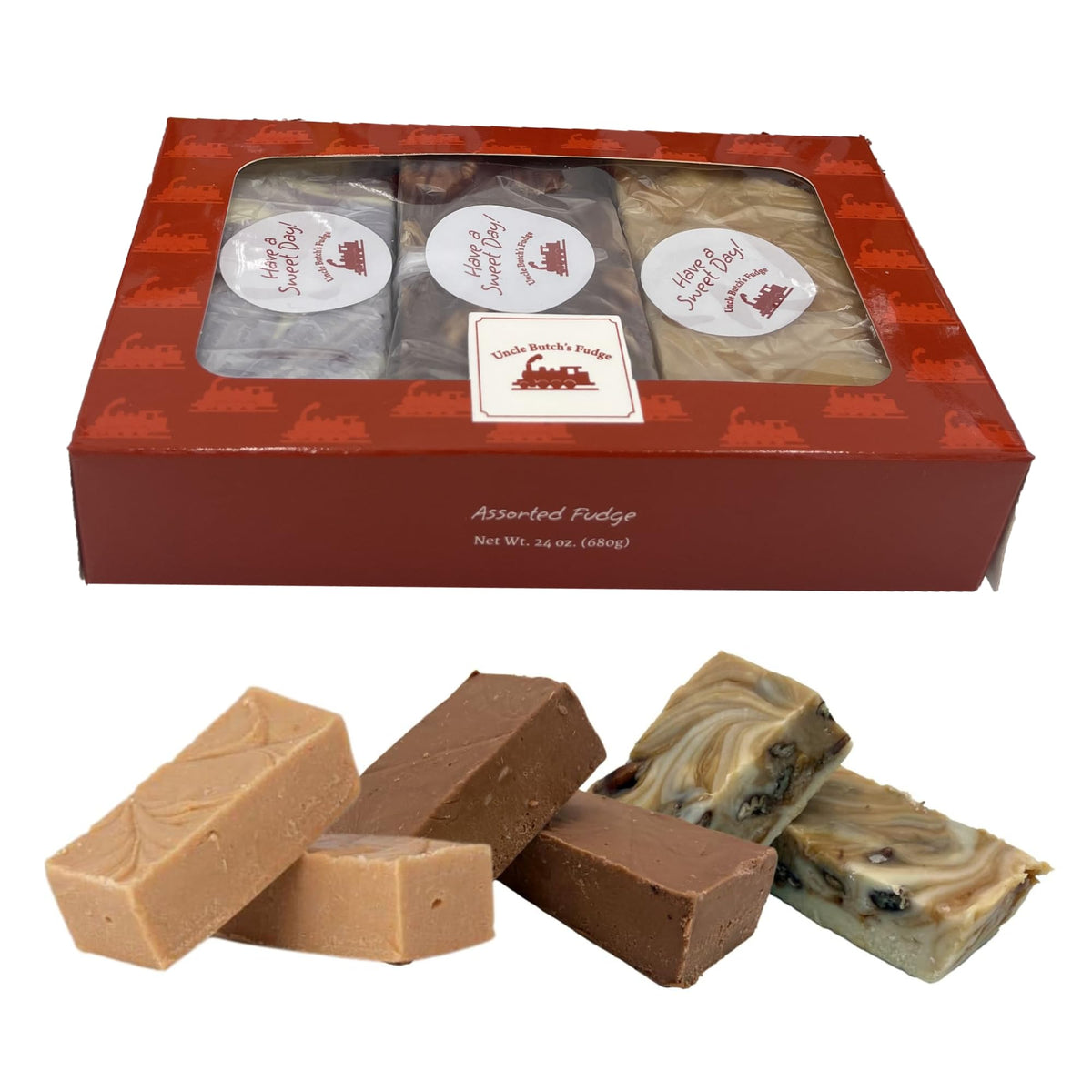 Uncle Butch s Fudge Custom Box - Creamy and Smooth Fudge Sampler - Choose Any 3 Flavors of Delicious & Decadent Fudge (24 oz. (