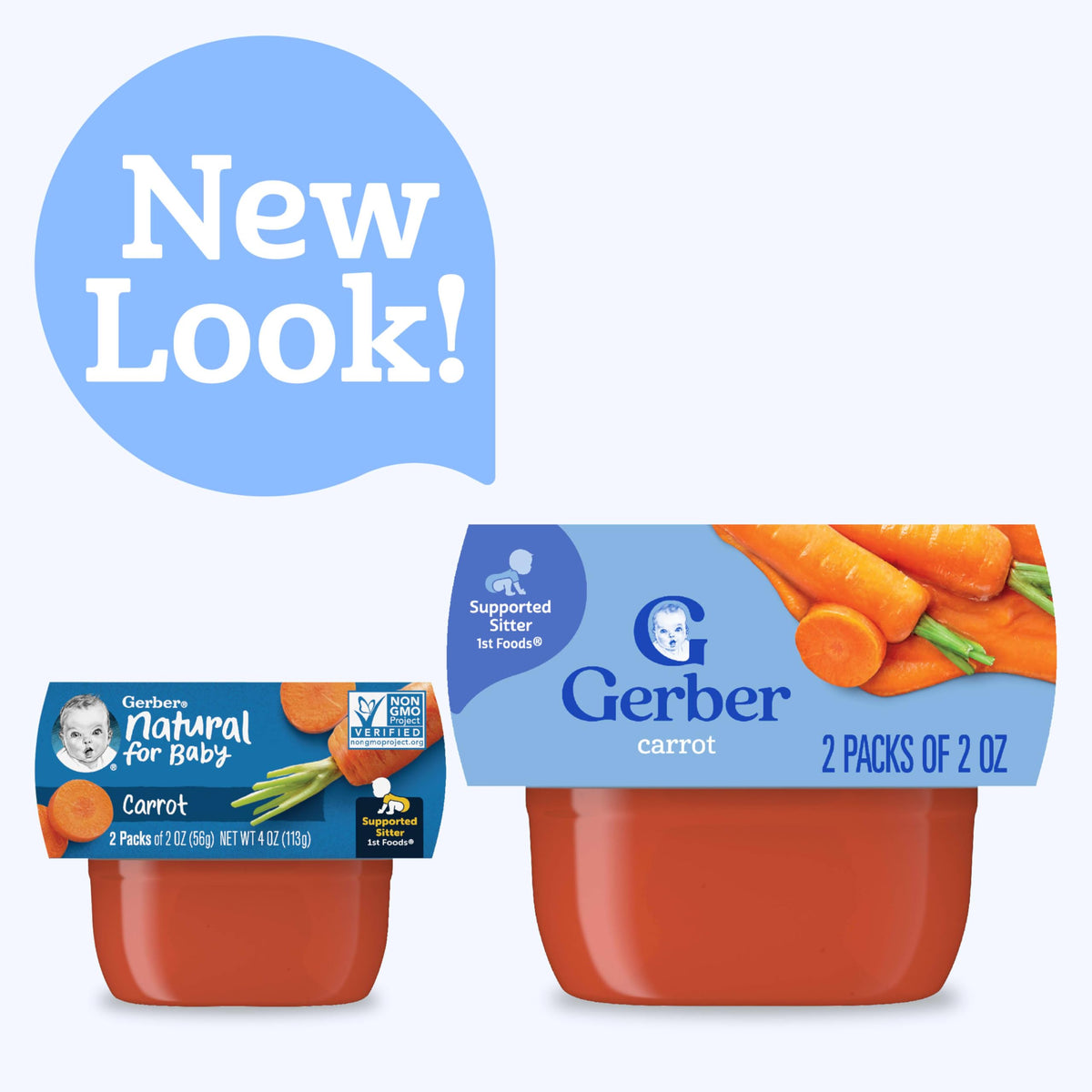Gerber Baby Food Carrot, 2 Oz, 2 Ct Tubs