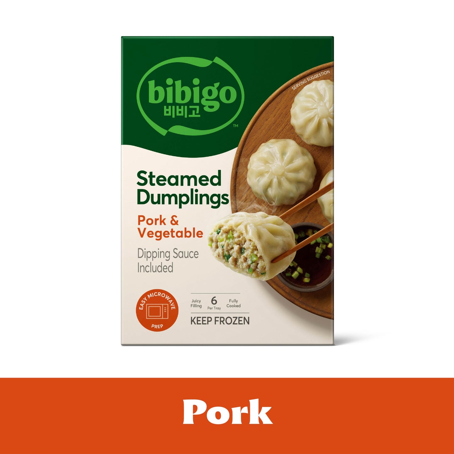 Bibigo, Steamed Dumpling Pork Vegetable, 6.6 Ounce
