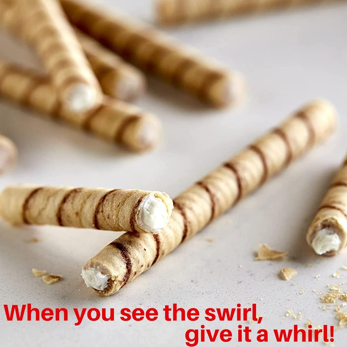 Pirouline - Vanilla Rolled Wafers - Rolled Wafer Sticks, Crème Filled Wafers, Rolled Cookies For Coffee, Tea, Ice Cream, Snacks, Parties, Gifts, And More - 14.1Oz Tin 6 Pack