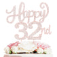 Happy 32Nd Birthday Rose Gold Rhinestone Cake Topper - 32Nd Birthdayanniversary,Cheers To 32 Years Old Bday Party Metal Sparkly