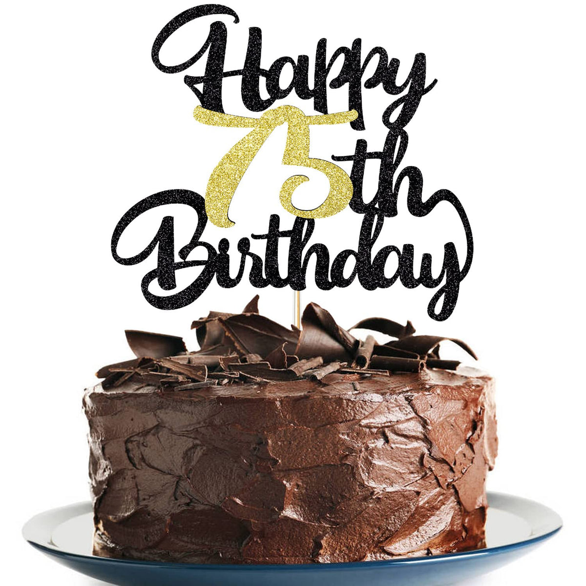 Klionjor 75Th Happy Birthday Cake Topper Happy Birthday Cake Decoration 75Th Birthday Party Decoration Gift Plugin