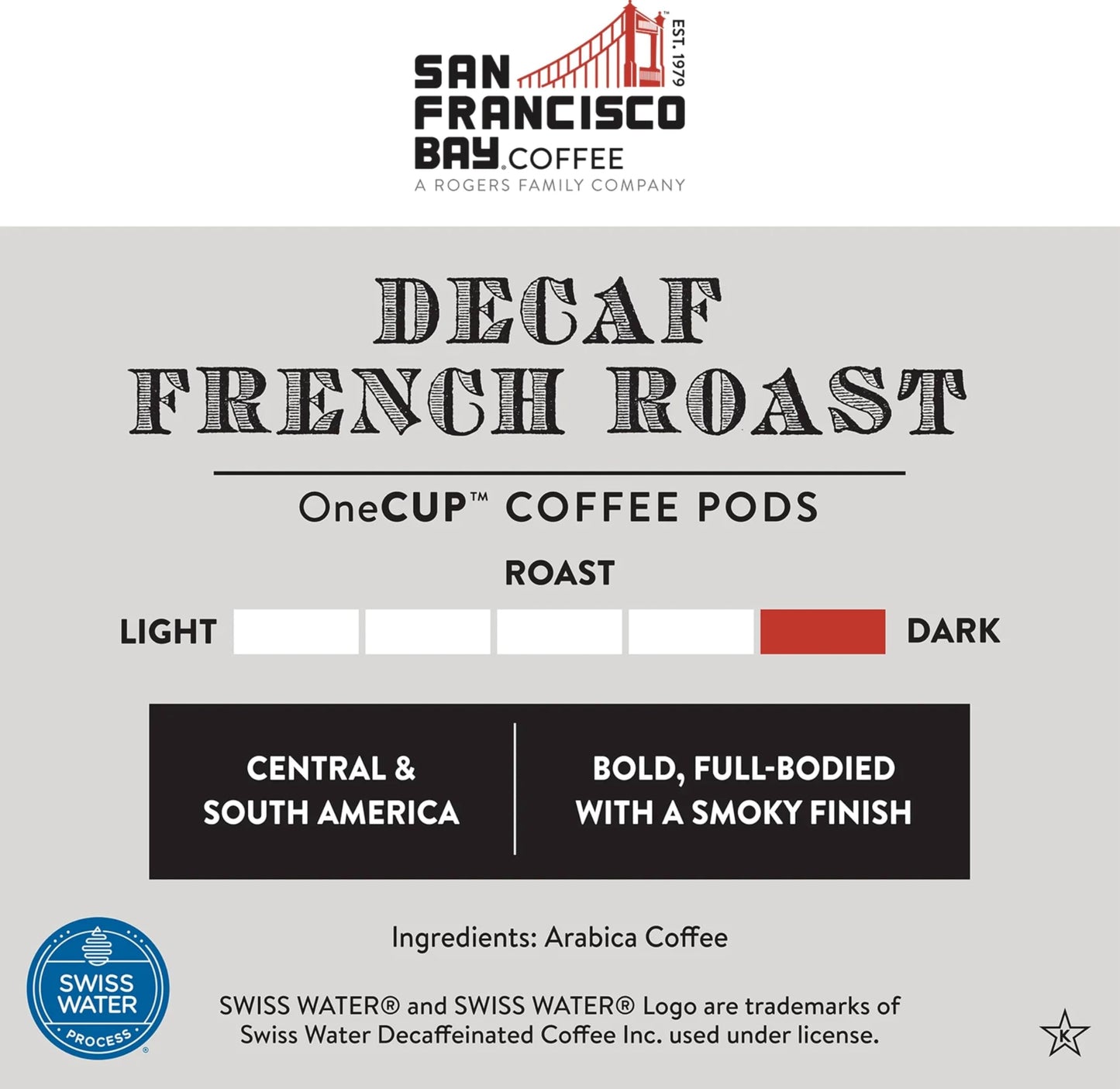 San Francisco Bay Compostable Coffee Pods - Decaf French Roast (36 Ct) K Cup Compatible Including Keurig 2.0, Dark Roast, Swiss