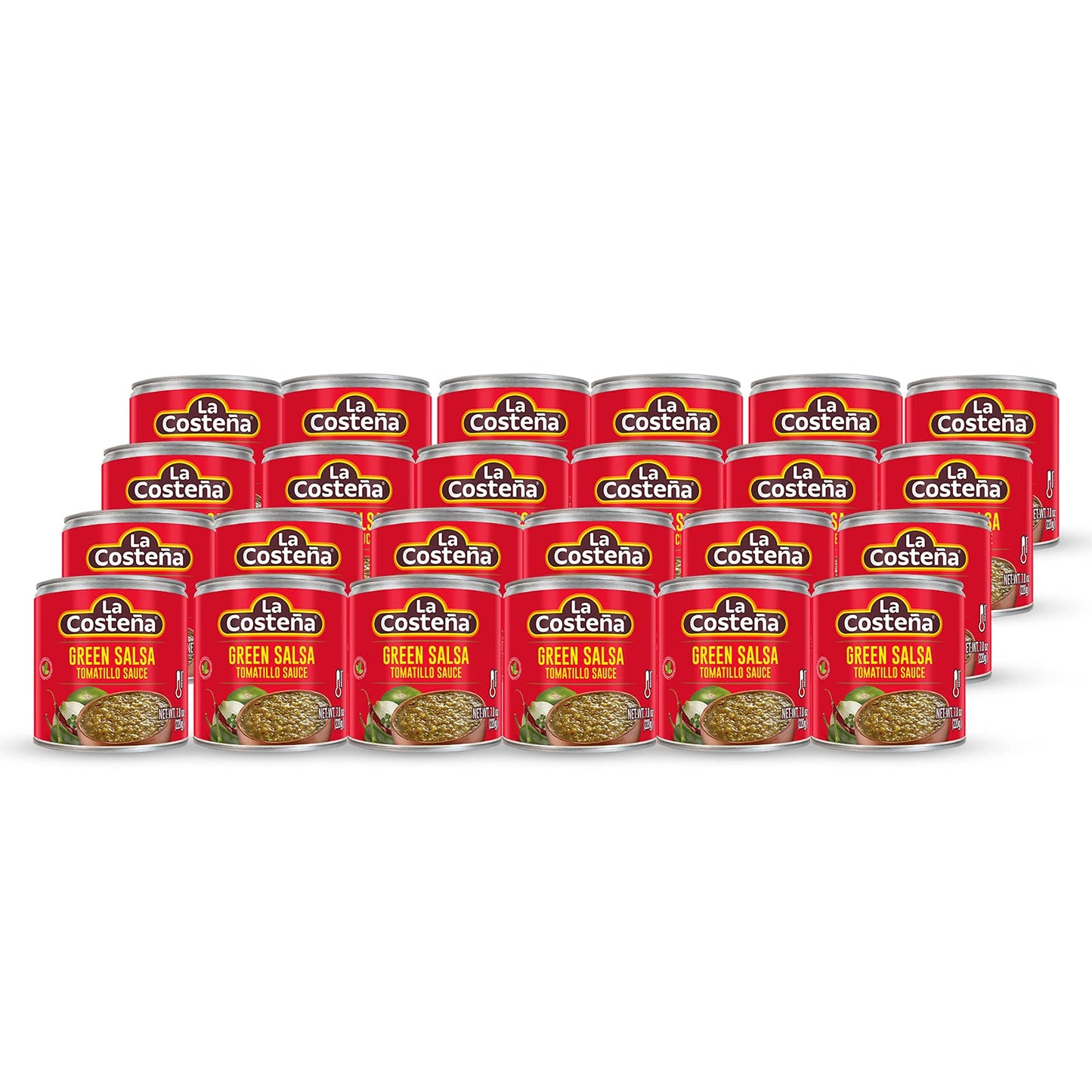 La Costeña Green Salsa Verde - Mild Tomatillo Salsa Verde - Tomatillo Sauce For Mexican Food, Green Enchilada Sauce, Guacamole Seasoning, Fajita, Street Taco Seasoning - 7.8Oz, 24 Pack Cans