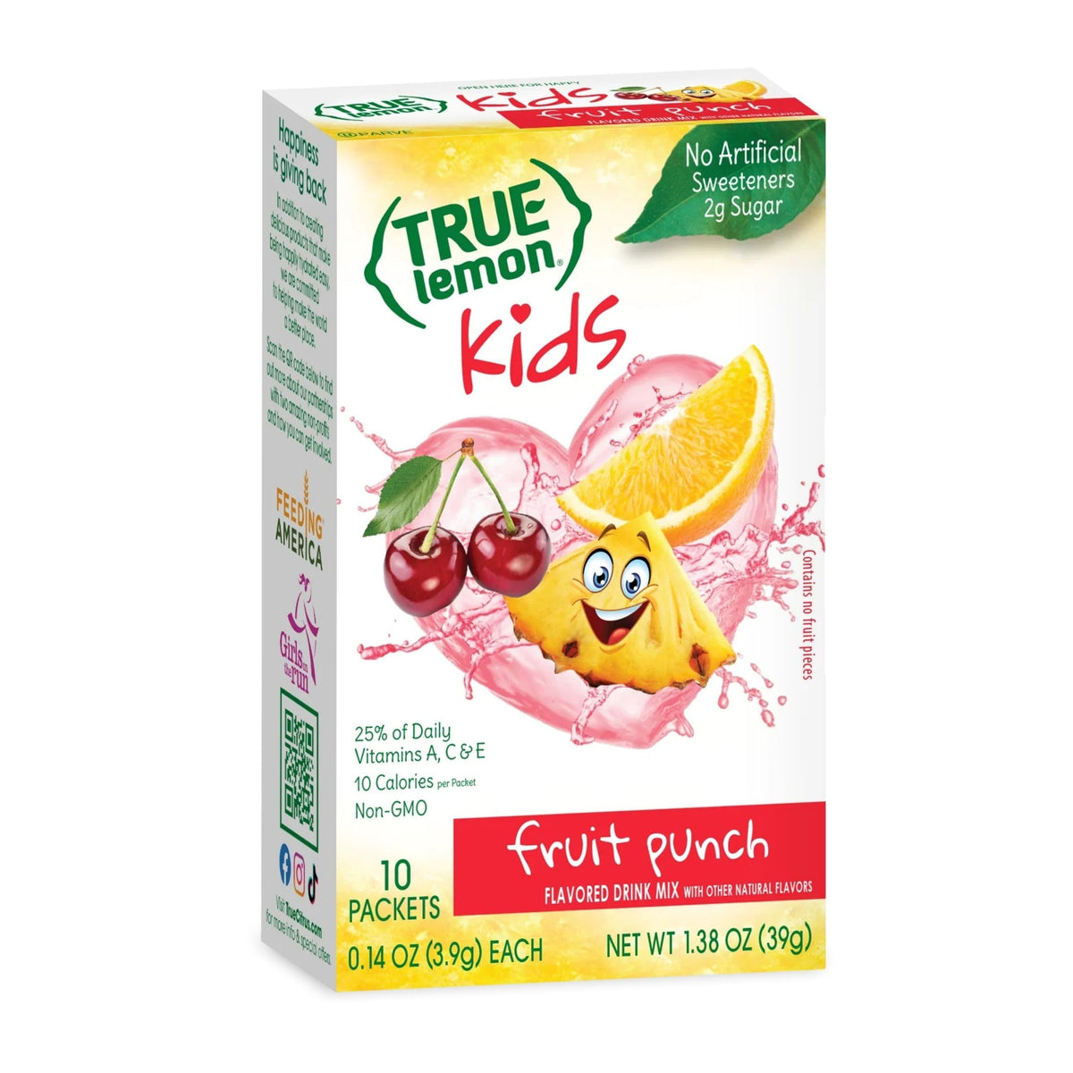 True Lemon, Fruit Punch Packets Low Sugar No Preservatives Kids Hydration Drink Mix, 1.38 Ounce