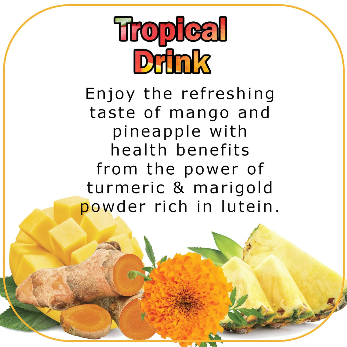 Tropical Drink Mango Pineapple Turmeric Honey Natural Refresher With Marigold Extract 12Oz Great For Loaded Tea Bubble Tea