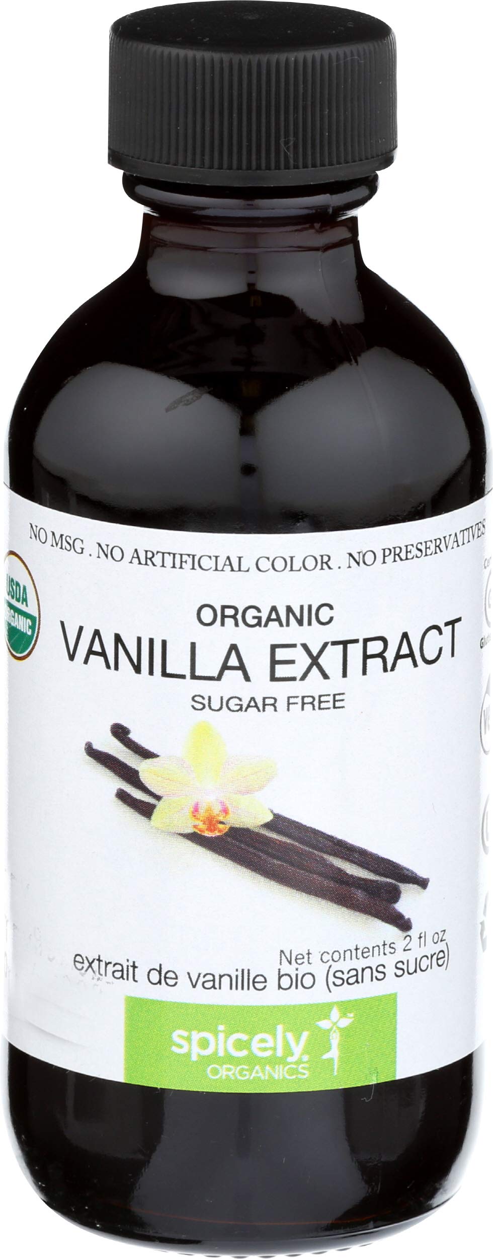 Spicely Organics Usda Certified Organic Vanilla Extract, No Artificial Colors Or Preservatives, Zero Sugar, Vegan Friendly, Kosh