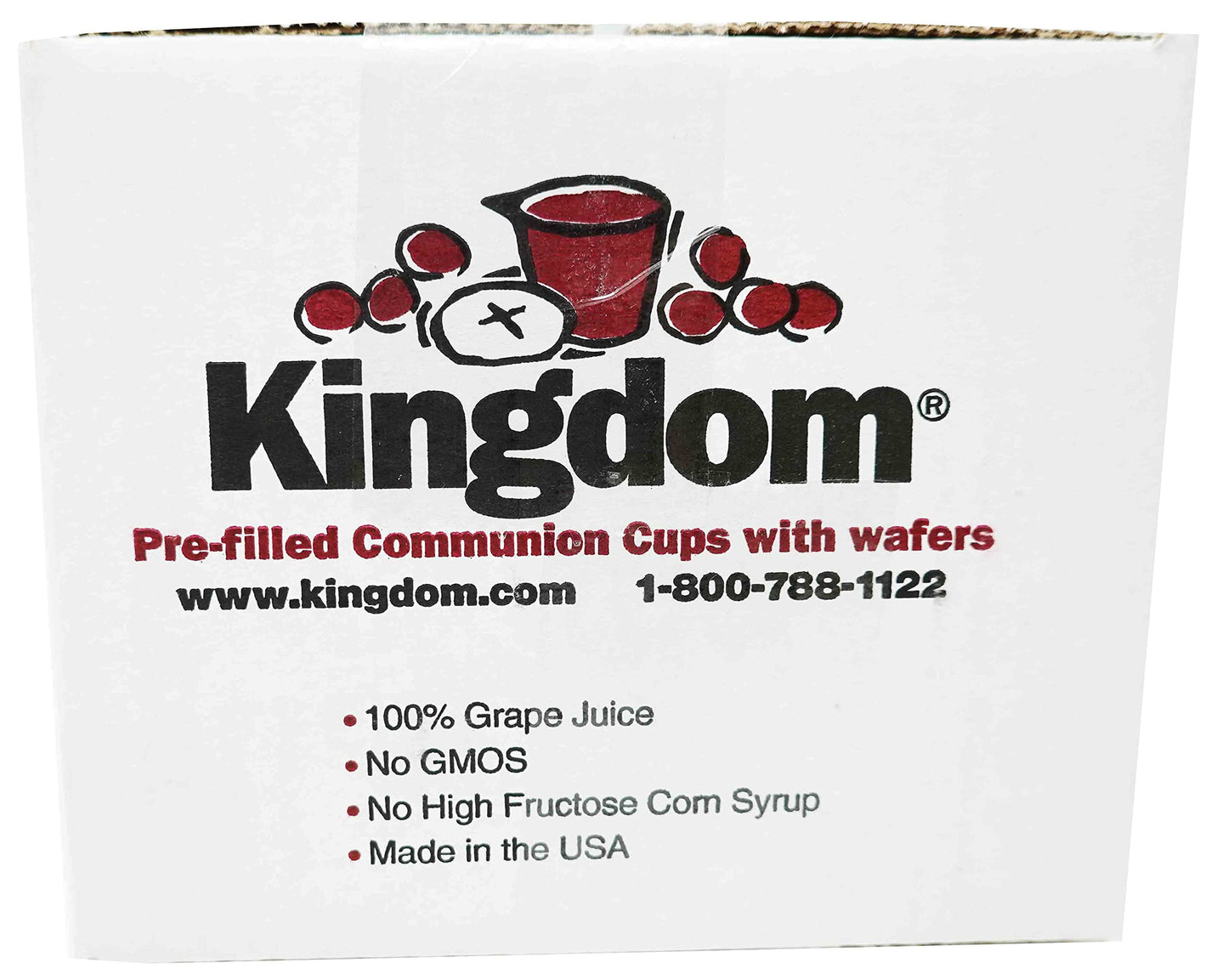 Kingdom Prefilled Communion Cup with Wafers(100 ct-red juice) Sealed in a Single-Serving Container with 1-Year Shelf Life, Perfe