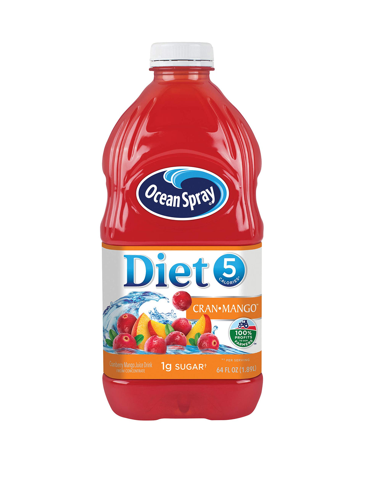 Ocean Spray Diet Cran-Mango Juice, 64 Fl Oz Bottle, Refreshing Flavor, Low-Calorie Beverage