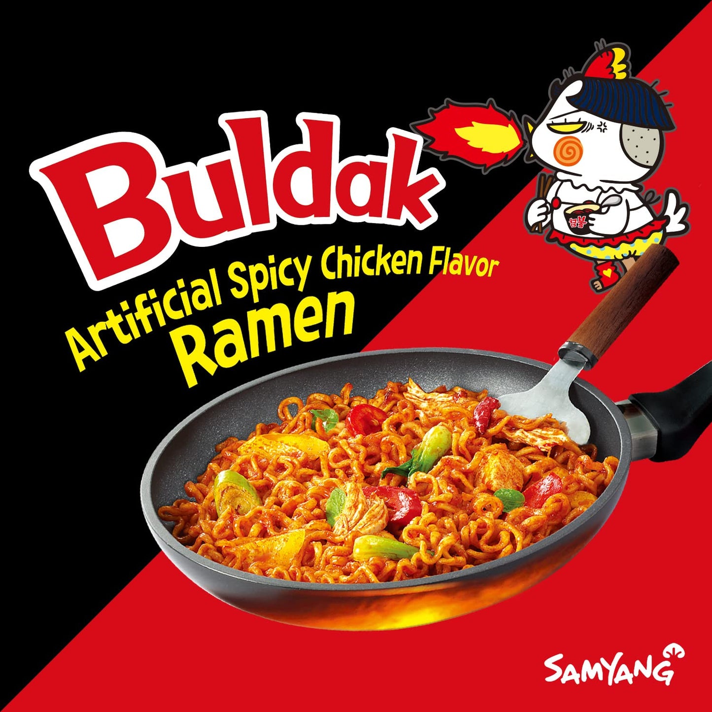 Samyang Buldak Spicy Hot Chicken Stir-Fried Cup Noodles, Pack of 6, 2.47 Ounce each