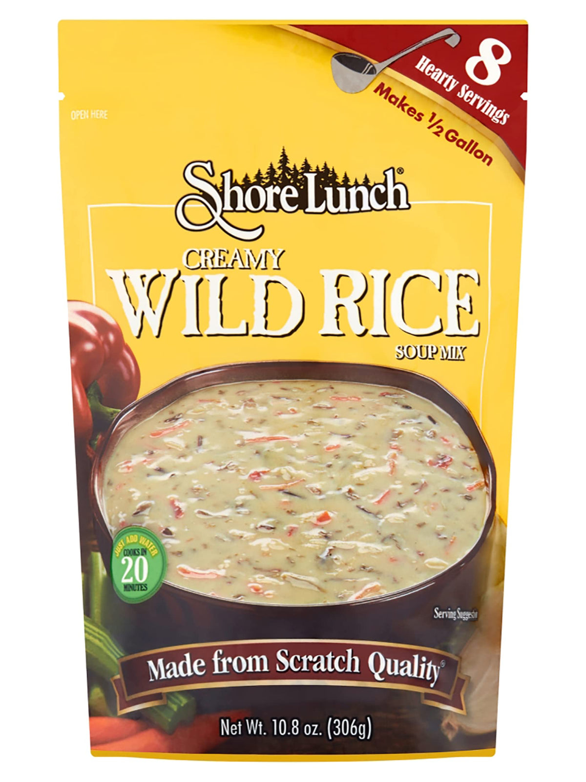 Shore Lunch Creamy Wild Rice Soup Mix, Made with Blends of White & Wild Rice with Seasonings, 8 Hearty Servings, Makes    Gallon