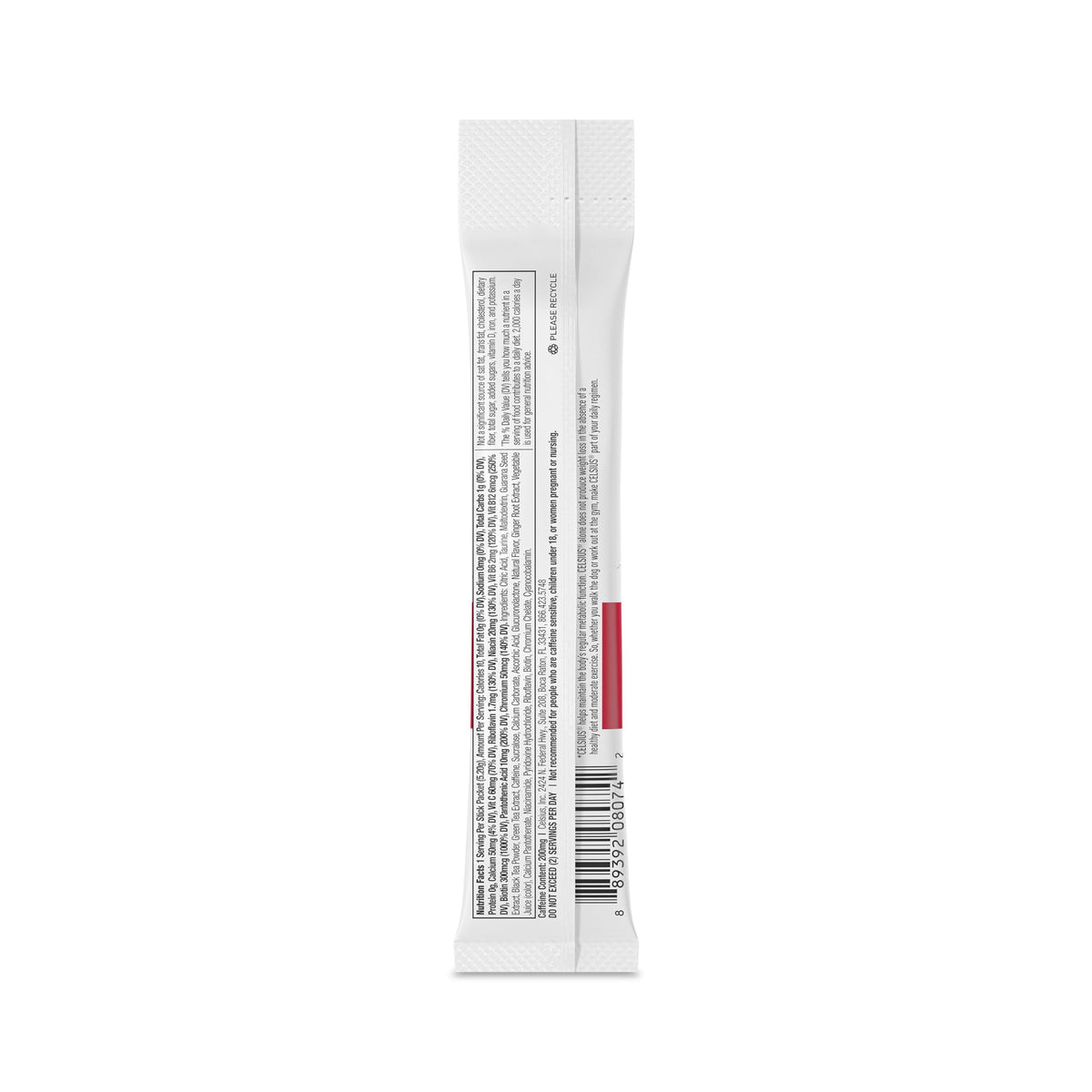 CELSIUS On-the-Go Powder Sticks Cranberry Lemon, Essential Energy 2.6 Oz (14 Sticks per Pack)
