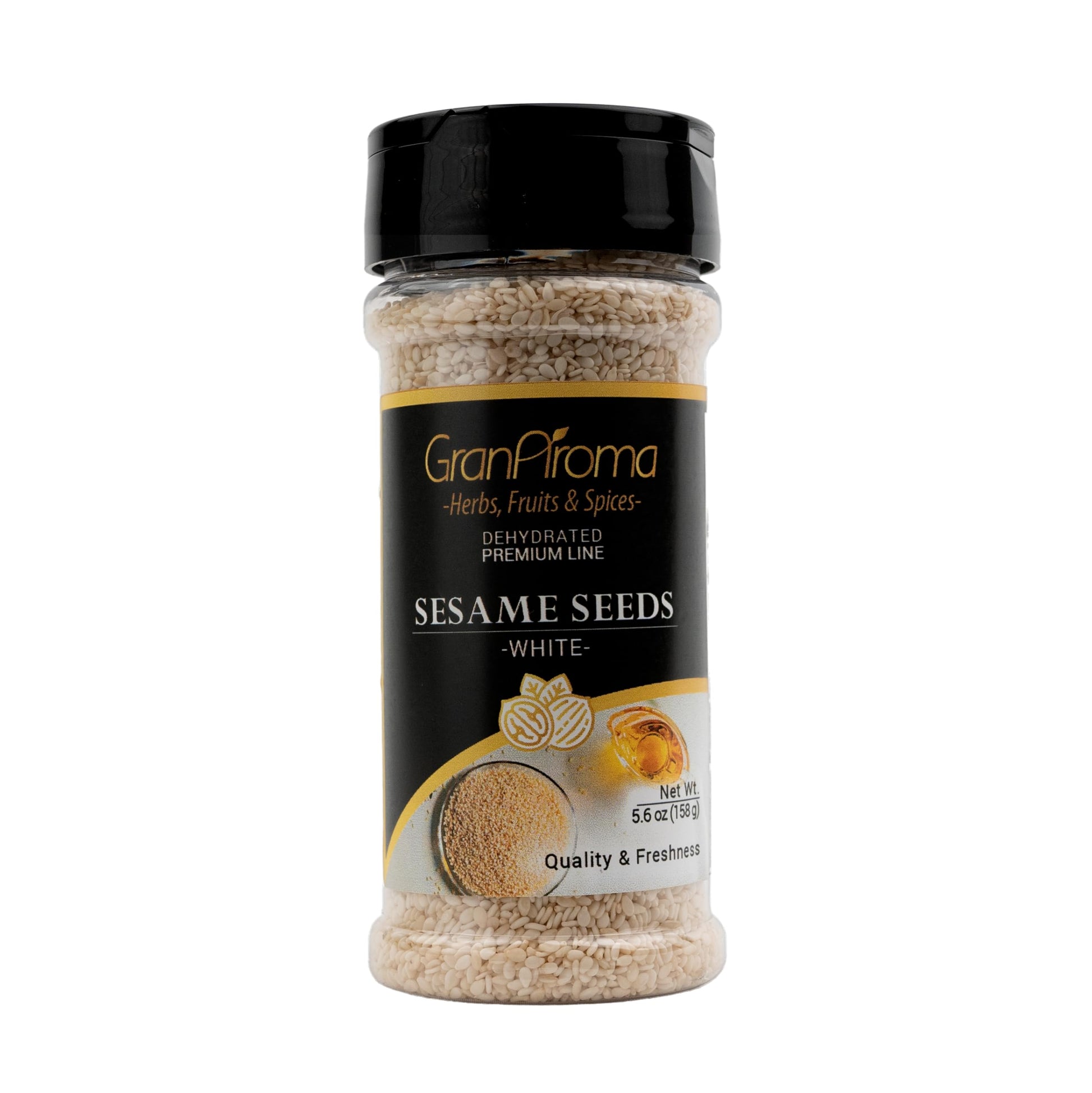 GranAroma White Sesame Seeds, Add Texture & Flavor to Any Recipe, Mix of Sesame Seeds, Garlic, Onion & Salt (5.6 Ounce)