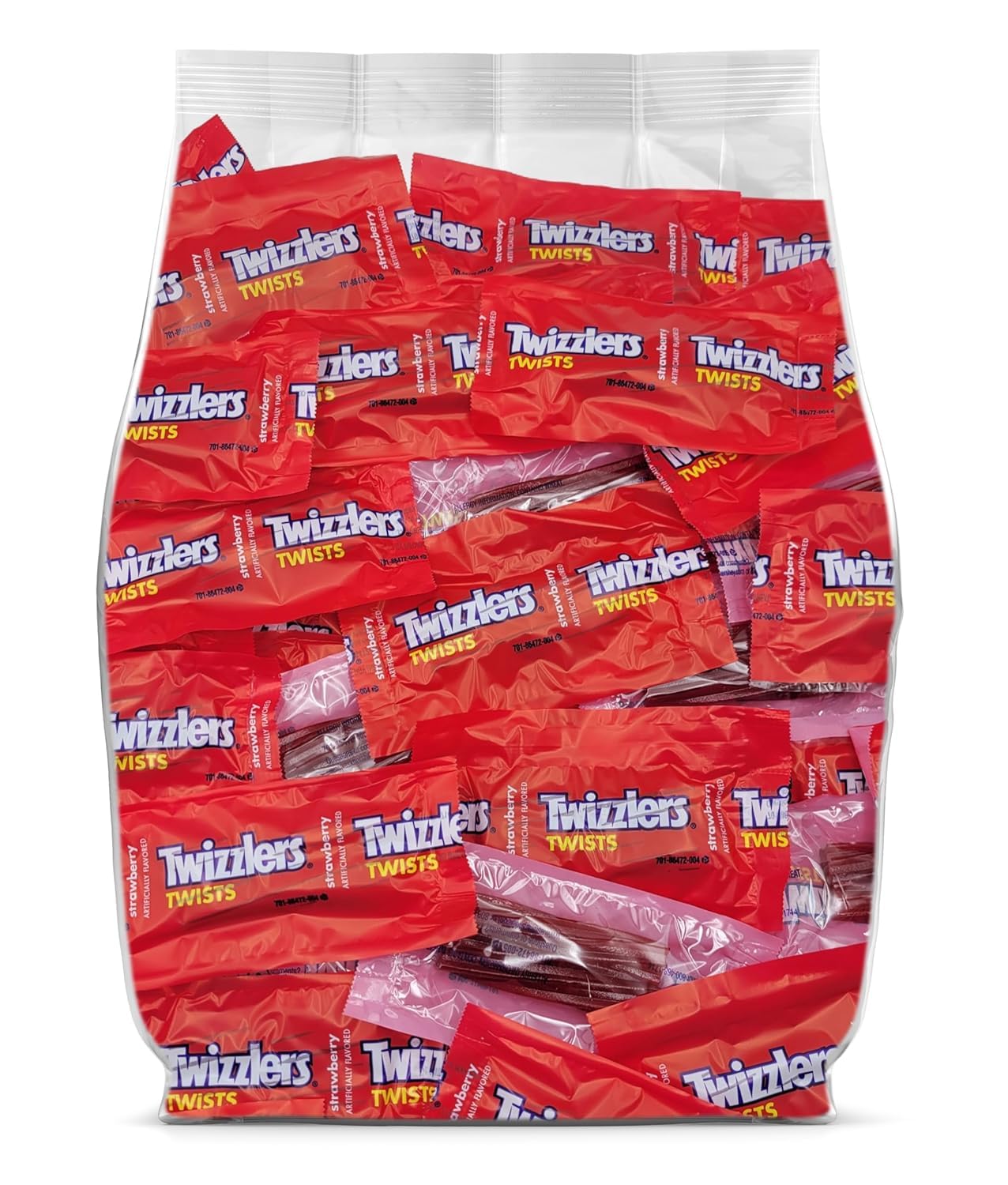 Petories Twizzler Twist Strawberry Licorice Candy – 3 LBS Bulk Pack – Individually Wrapped Chewy Red Candy for Parties and Snacks
