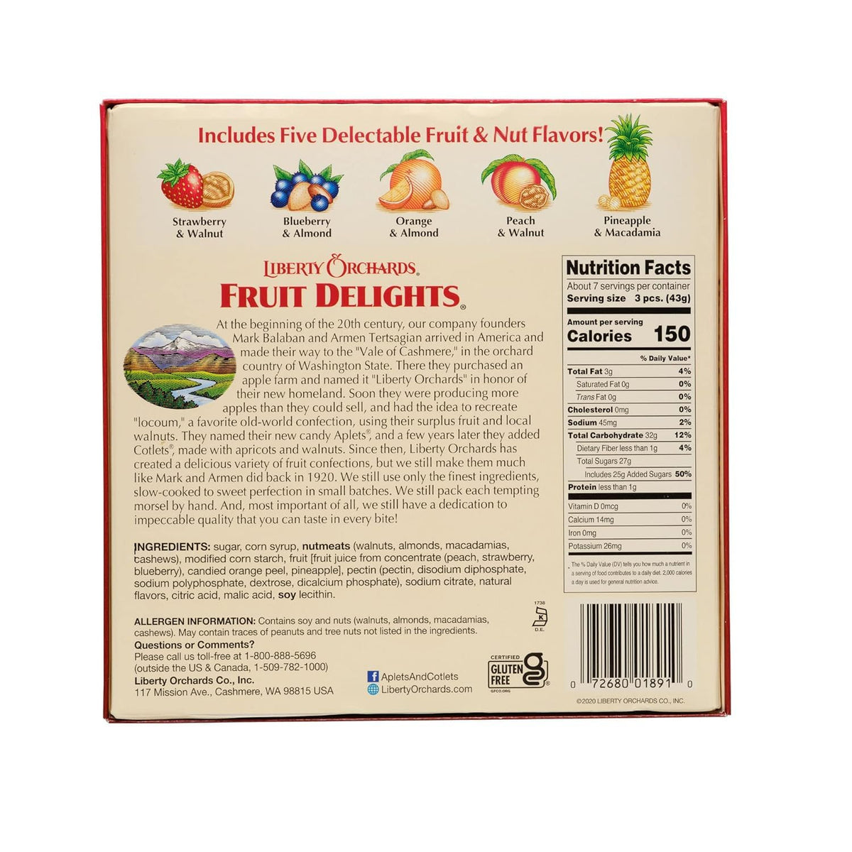 Liberty Orchards Aplets & Cotlets, Berry Delight, Fruit Delights, Dessert Delights, 4 Pack Variety