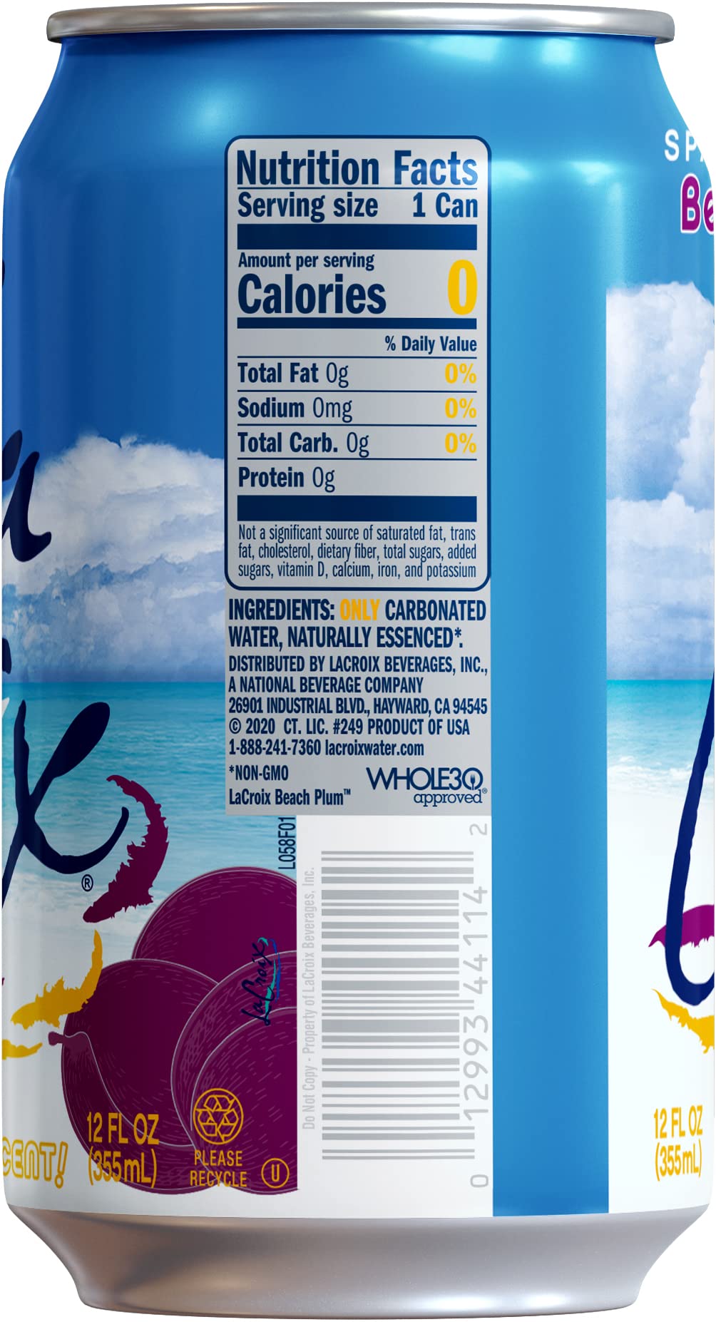 LaCroix Sparkling Water, Beach Plum, 12 Fl Oz (pack of 8)