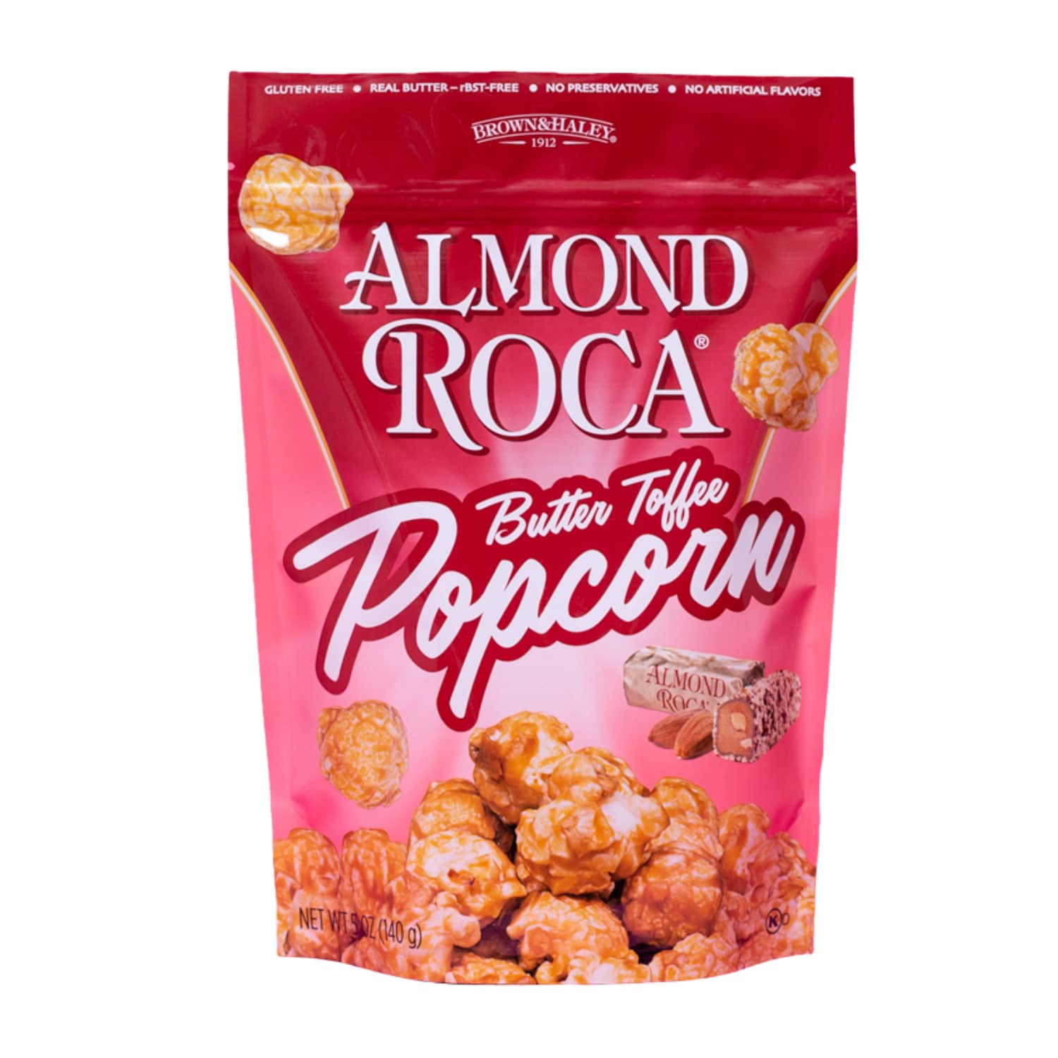 Almond Roca By Brown And Haley Gourmet Butter Toffee Flavored Popcorn - Sweet Crunchy Kettle Popped Pop Corn With Buttery Toffee