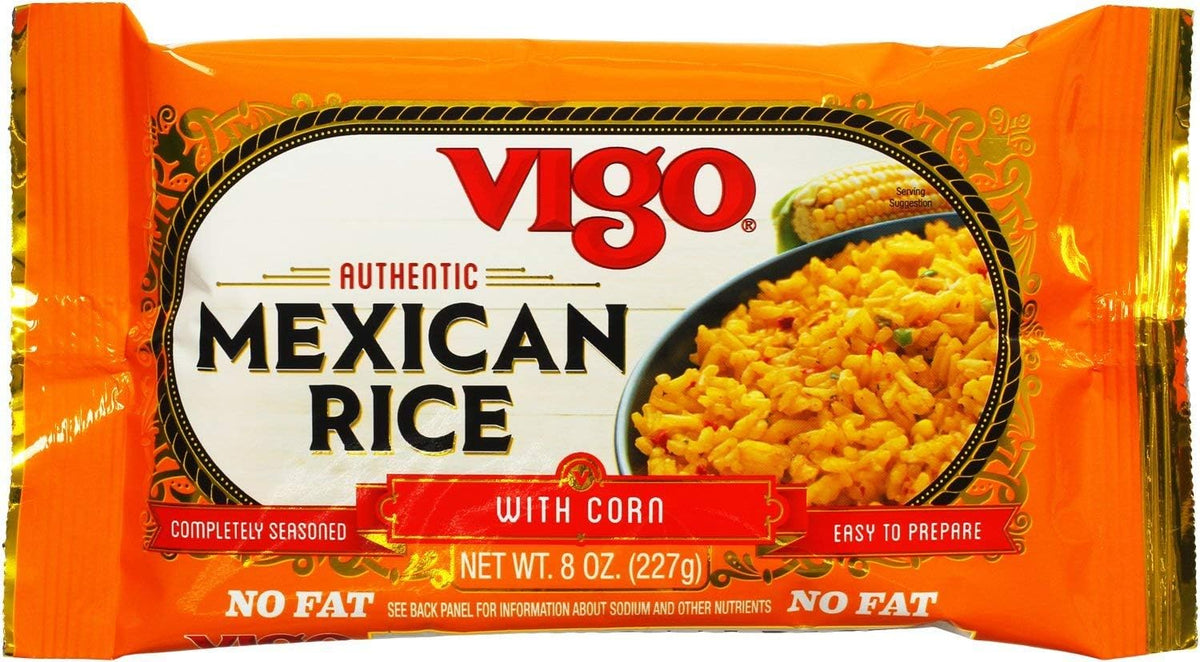 Vigo Authentic Mexican Rice With Corn, No Fat, 8Oz (Pack Of 12)