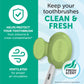 Steripod Clip-On Toothbrush Protector, Keeps Toothbrush Fresh And Clean, Fits Most Manual And Electric Toothbrushes, Blue, Green