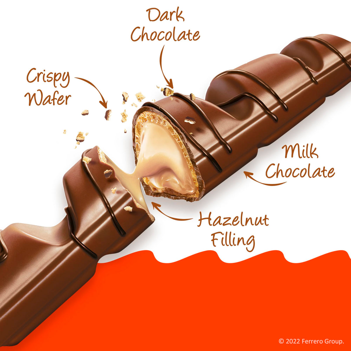 Kinder Bueno, Bulk 20 Pack, Milk Chocolate And Hazelnut Cream, Holiday Gift And Stocking Stuffer, 2 Individually Wrapped Chocola
