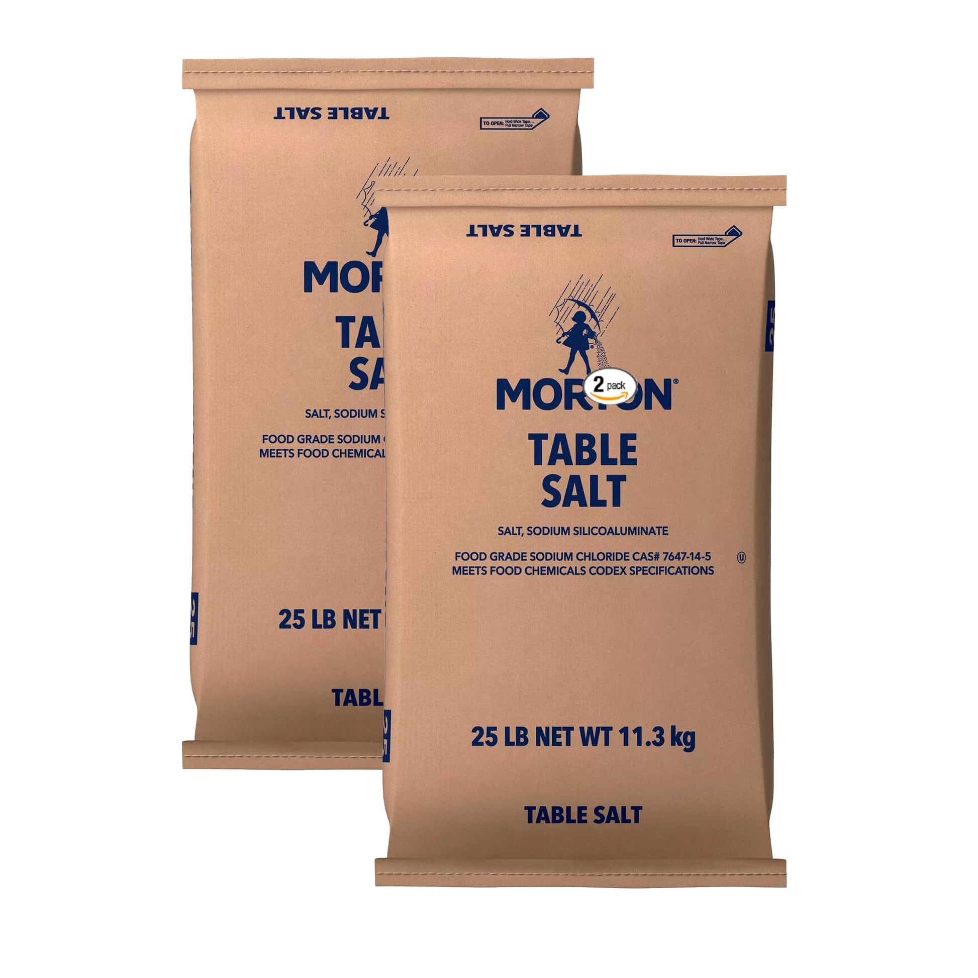 SHAHCO Morton Table Salt, 800 Ounce (25 lb), 2 Pack
