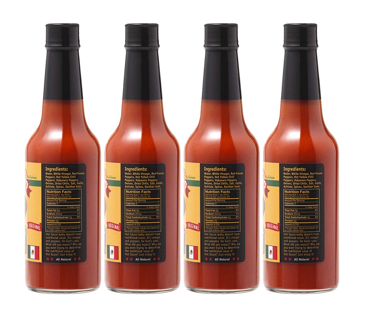 Gringo Bandito Hot Sauce, Original Red, 10 Ounce (Pack of 4)