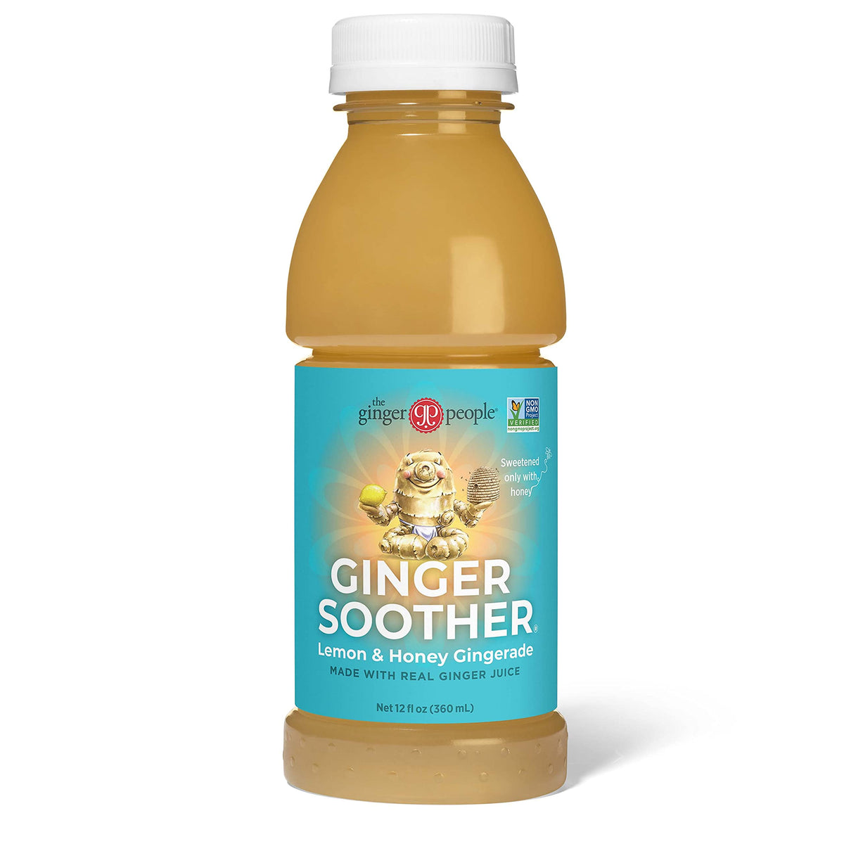 The Ginger People Gingerade - Lemon & Honey, Digestive Support, 12 Fl Oz Bottle, Pack of 24, Amber