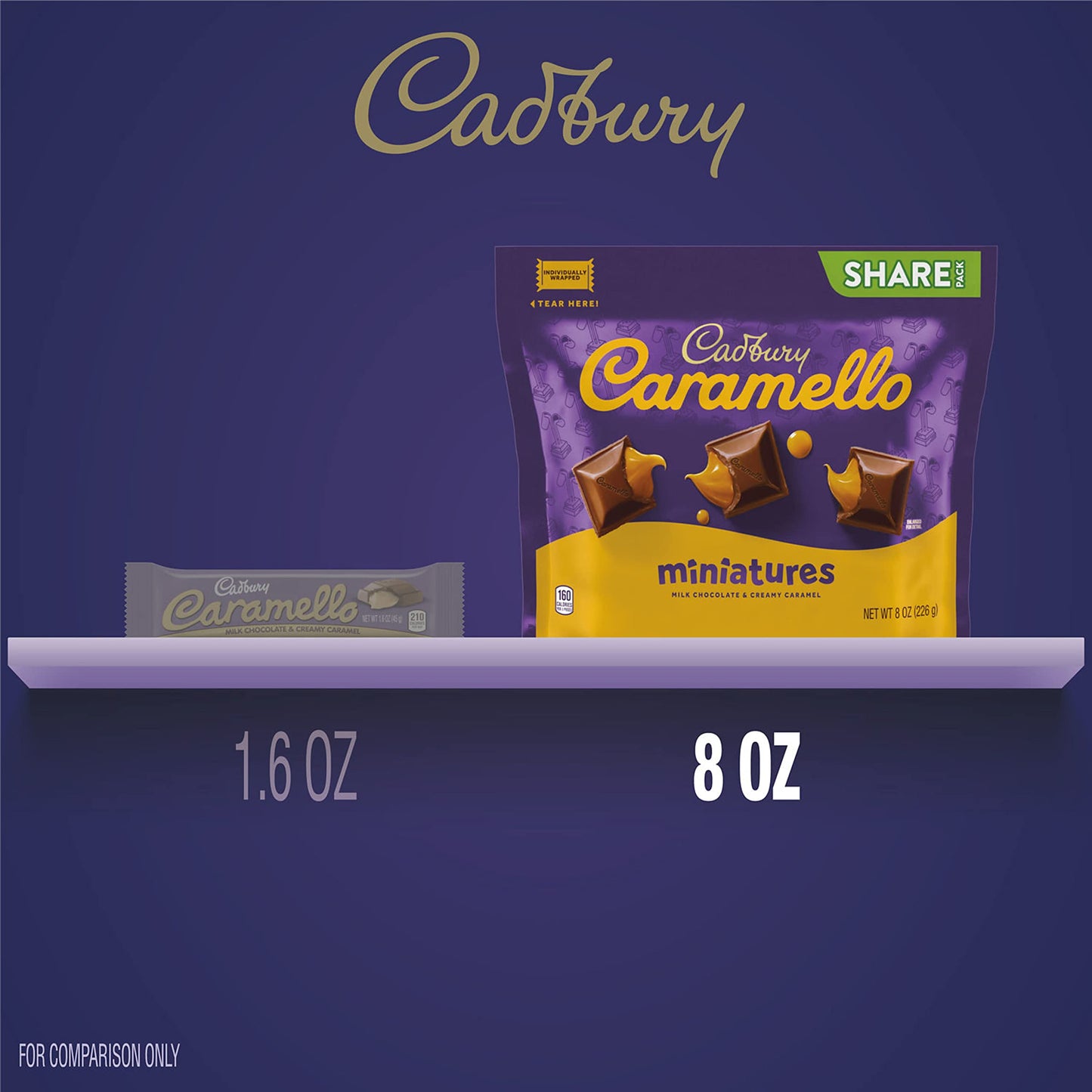 CADBURY CARAMELLO Miniatures Milk Chocolate Caramel Candy Share Pack  8 oz