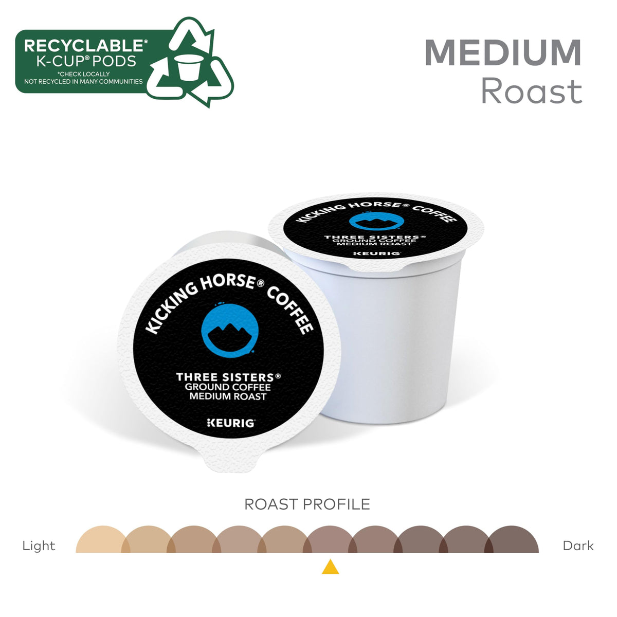 Kicking Horse Coffee Three Sisters Medium Roast K-Cup Pods 60 Count Box