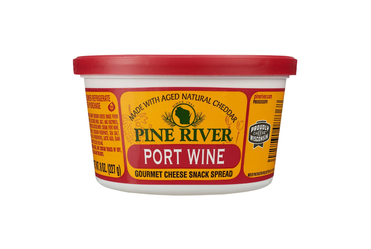 Pine River Cheese Spreads 4-Pack | Port Wine | 8 oz Tubs | Shelf-Stable
