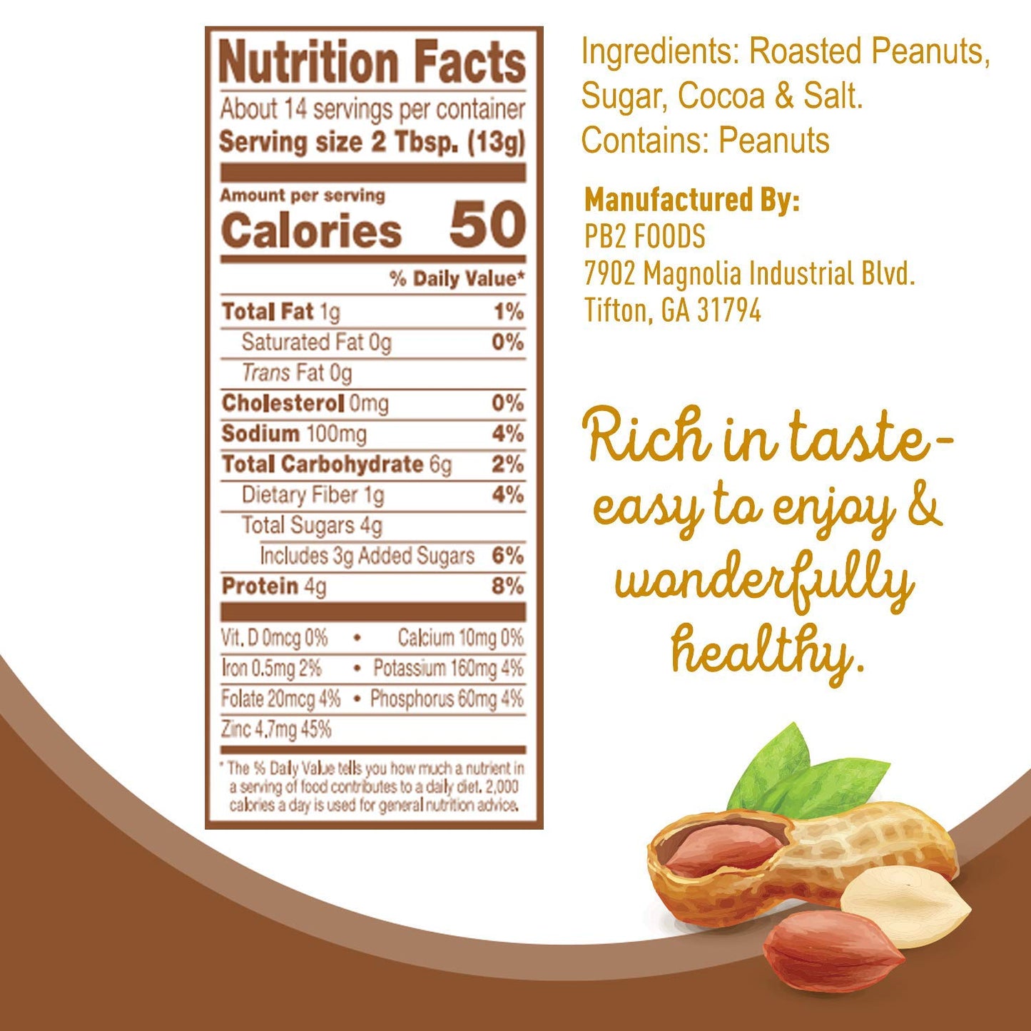 Pb2 Powdered Peanut Butter With Chocolate - 6.5 Oz (Pack Of 2)