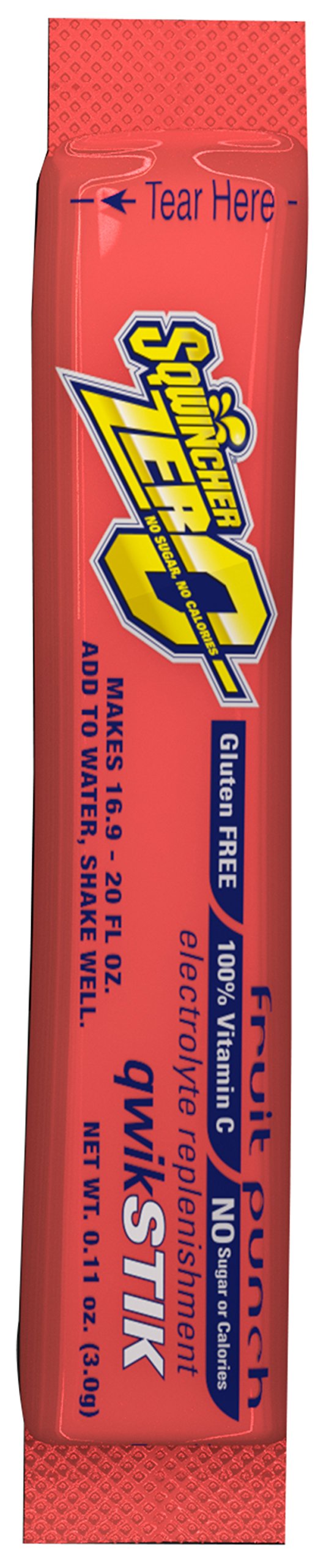 Sqwincher 060102-FP Zero Qwik Stik Powder, 20 oz, Red, Standard (Pack of 50)