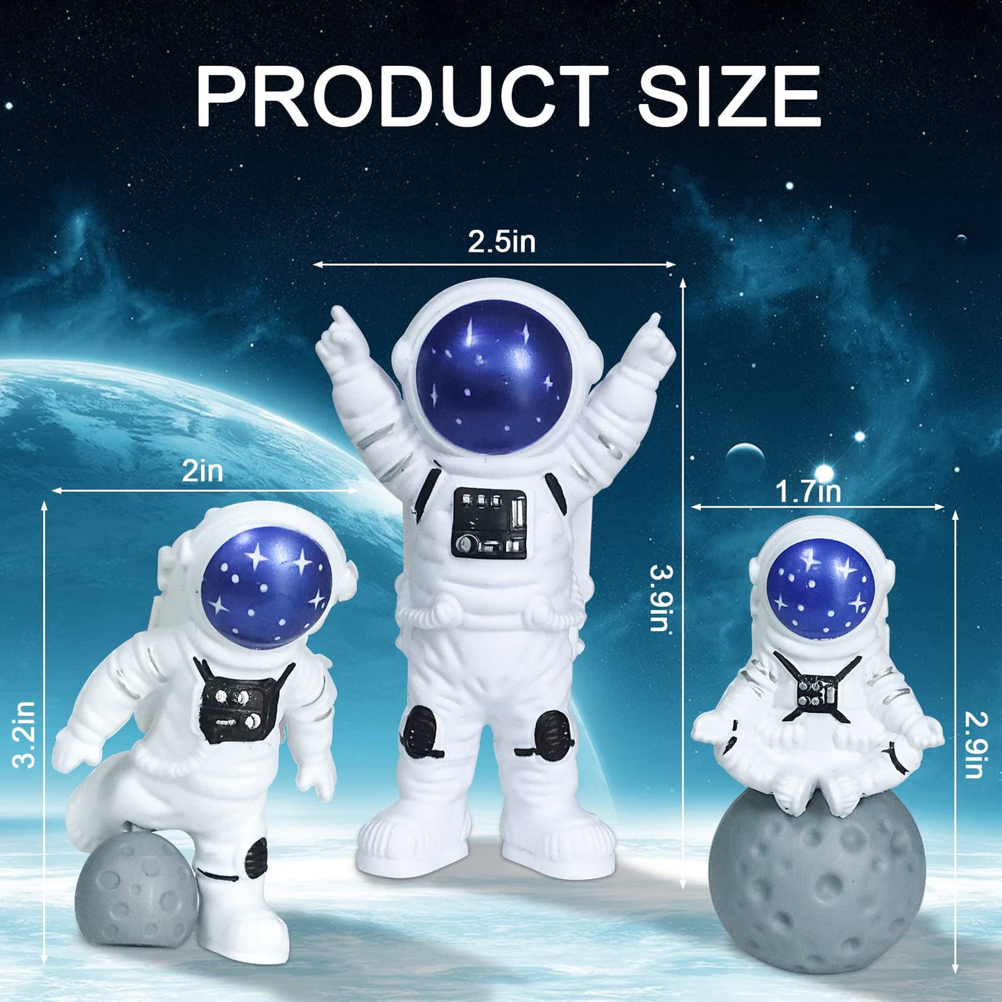 LEBERY Astronaut Space Cake Toppers 22 Pcs Plastic Decorations for Birthday Baby Shower - Blue, Model LA0183