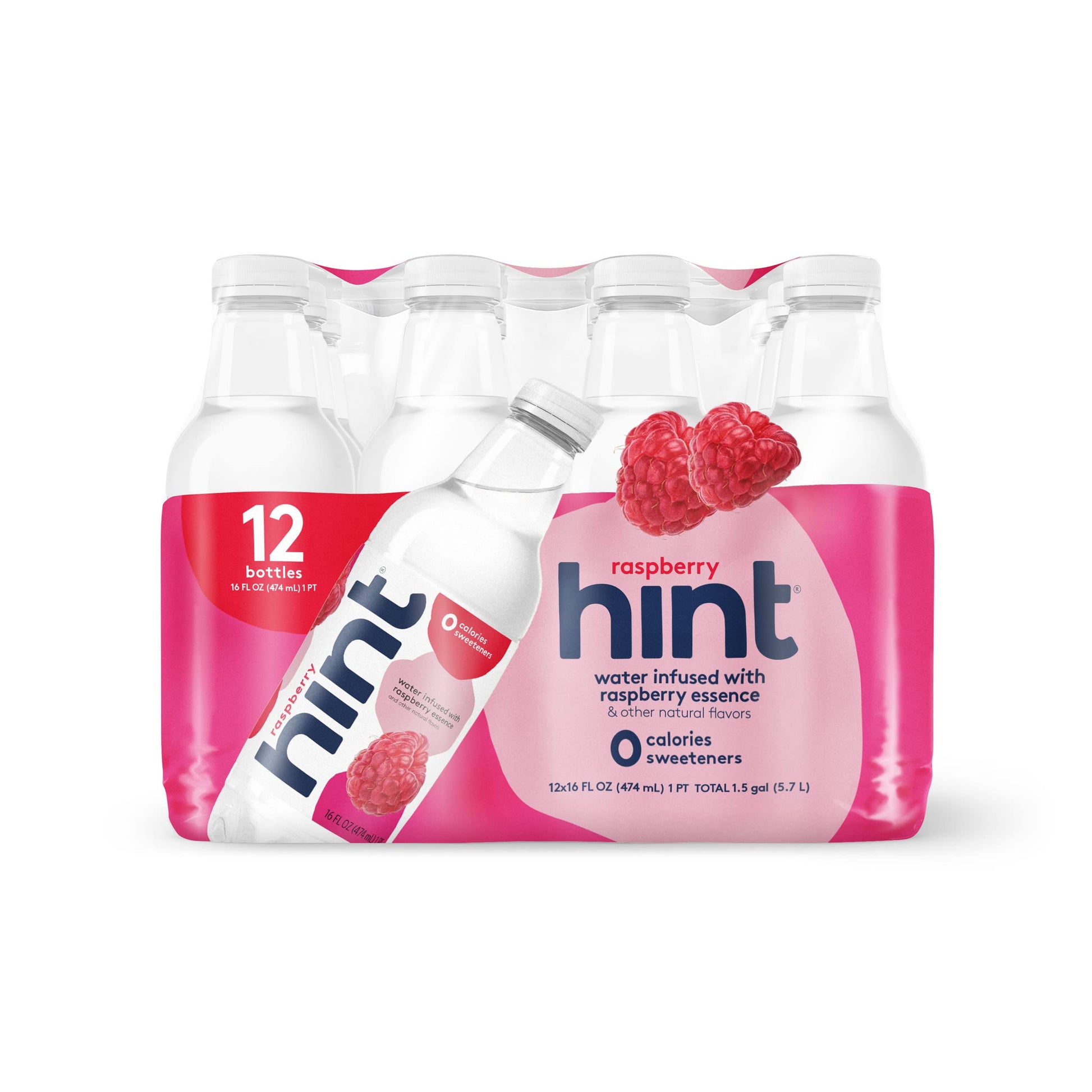 Hint Water Raspberry, Pure Water Infused with Raspberry, Zero Sugar, Zero Calories, Zero Sweeteners, Zero Preservatives, Zero Ar