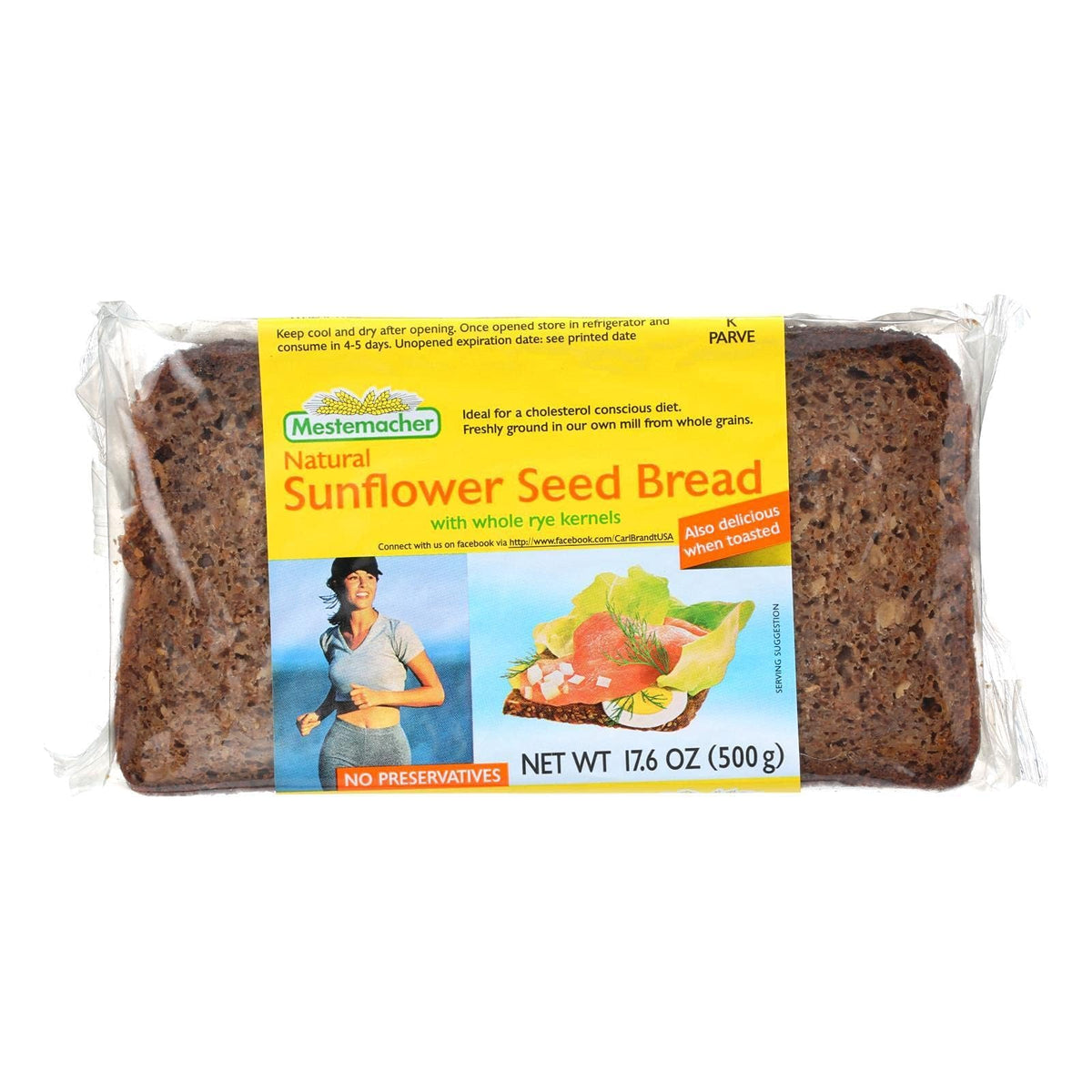 Mestemacher Bread Bread Sunflower Seed 17.6 oz. (Pack of 12)